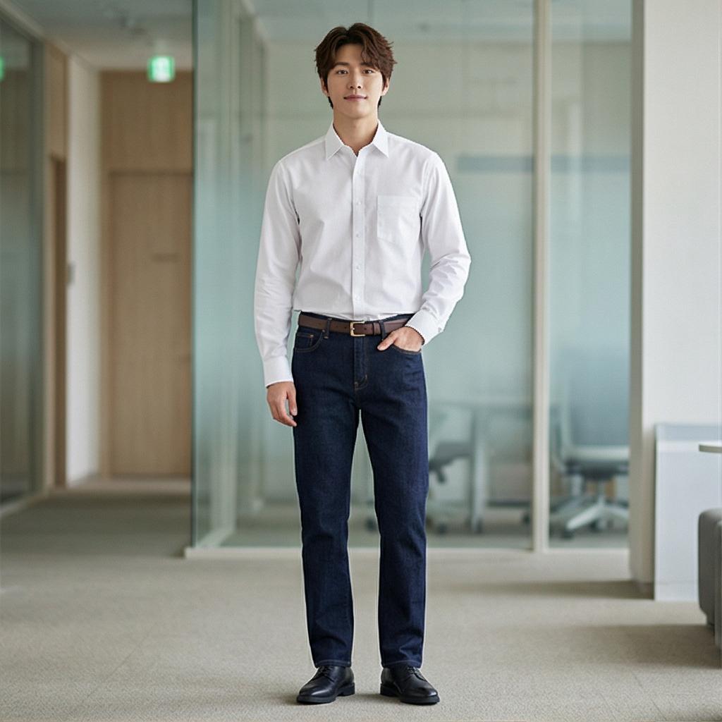 흰색 셔츠: 깔끔한 비즈니스 캐주얼룩
