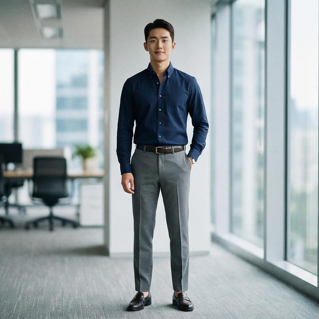 그레이 슬랙스: 지적인 오피스 룩