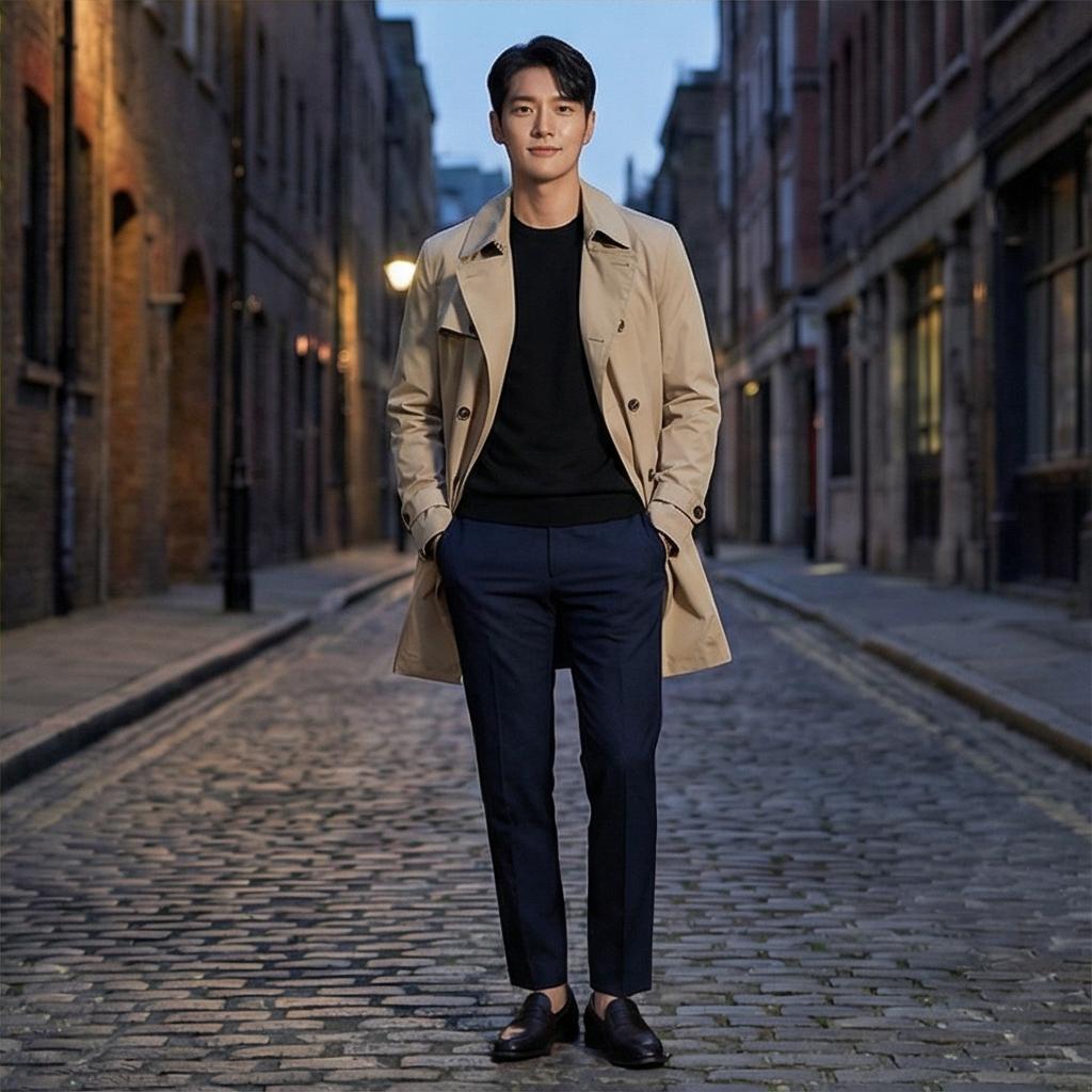 베이지색 트렌치코트 & 자켓: 분위기 있는 데이트 스타일