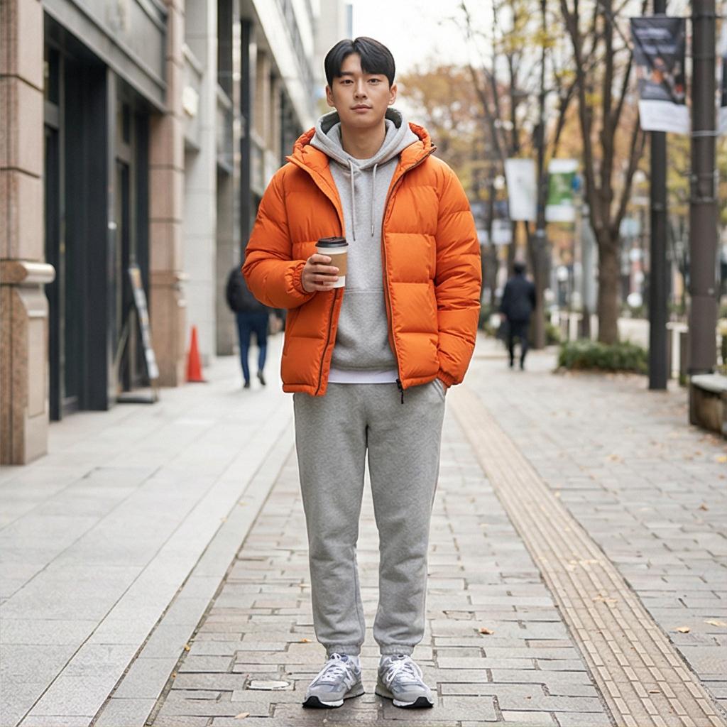 회색 트레이닝 팬츠: 편안한 나들이룩