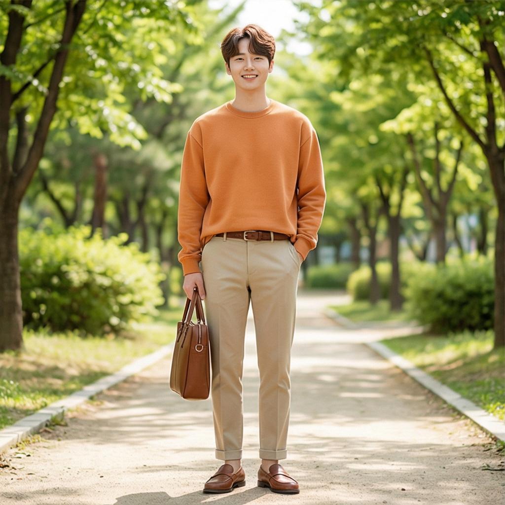 베이지 치노 팬츠: 부드럽고 따뜻한 인상을 주는 스타일