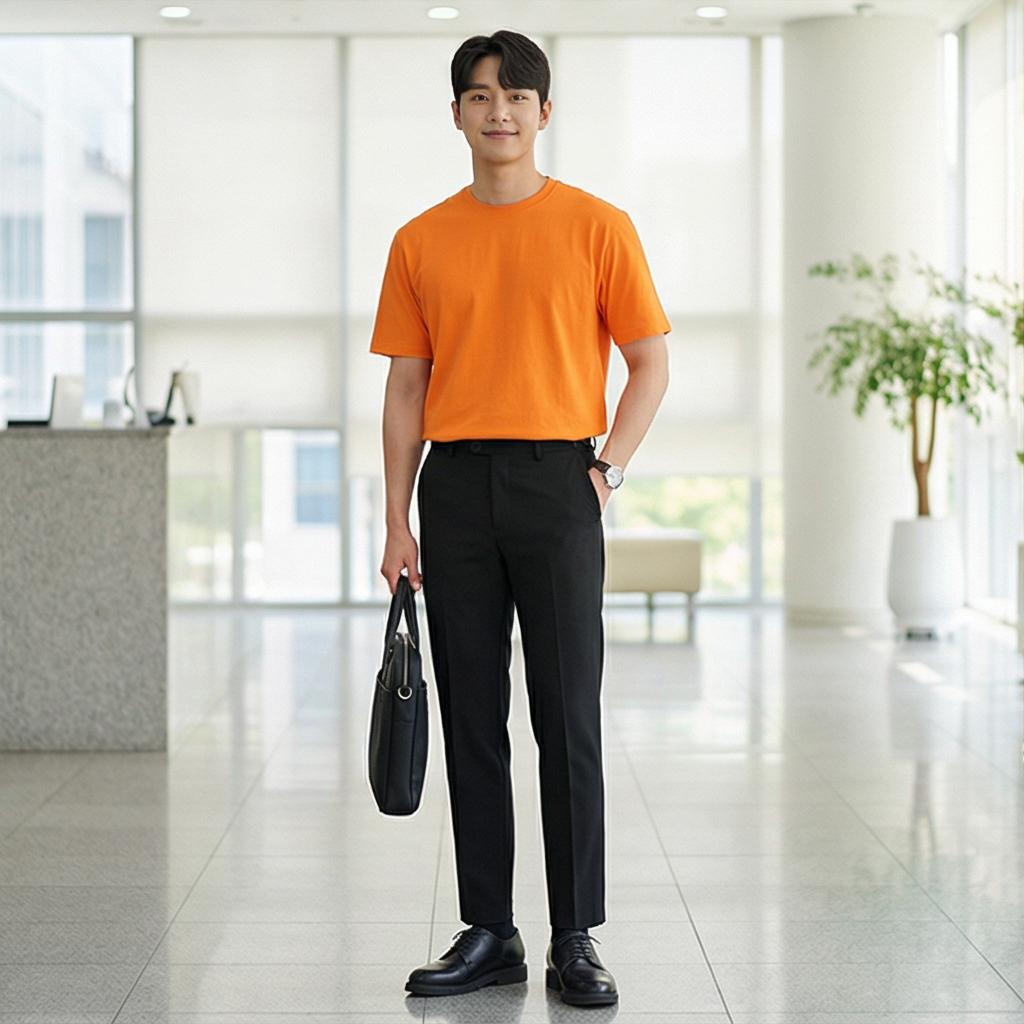 검정 슬랙스: 깔끔한 비즈니스 캐주얼 룩