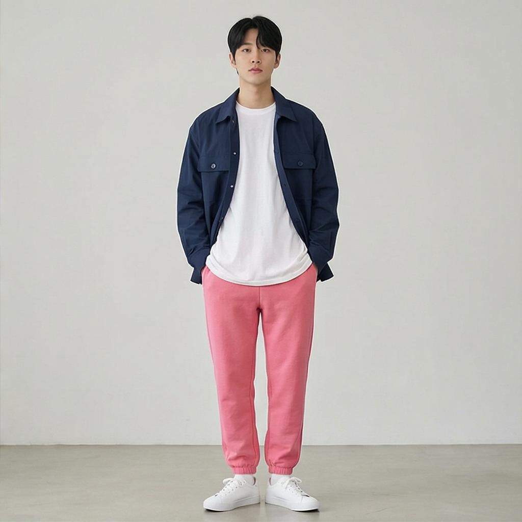 흰색 오버핏 티셔츠: 깔끔하고 단정한 분위기