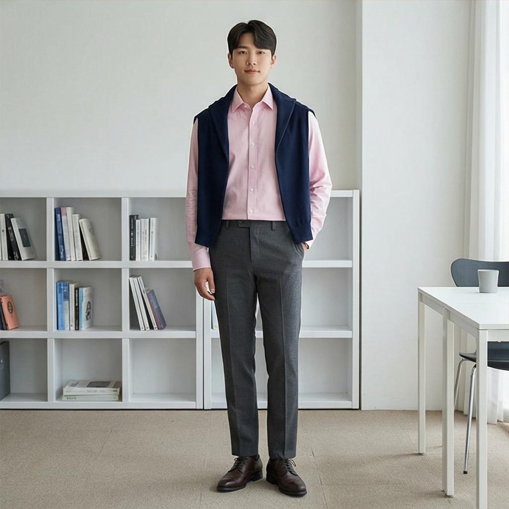 차콜 그레이 슬랙스: 지적이고 모던한 출근 룩