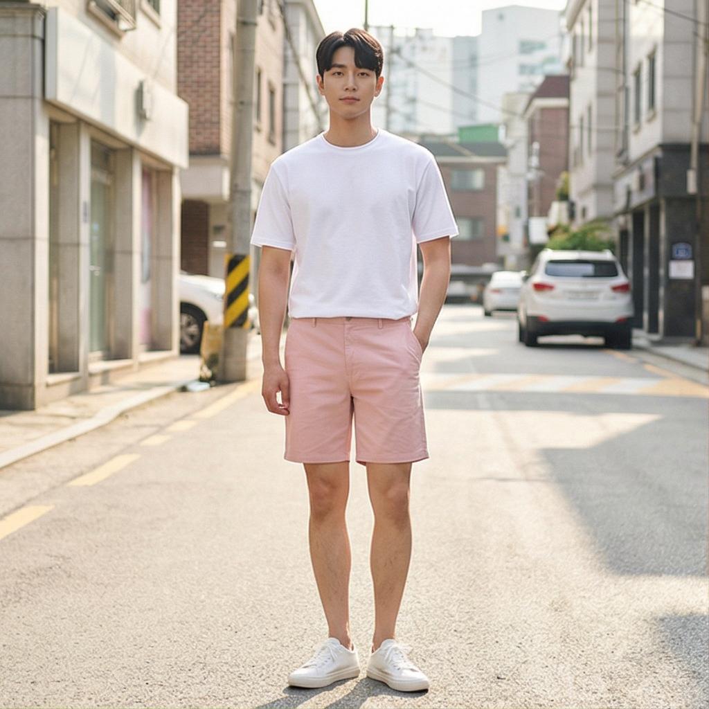 화이트 무지 티셔츠: 깔끔한 데일리룩