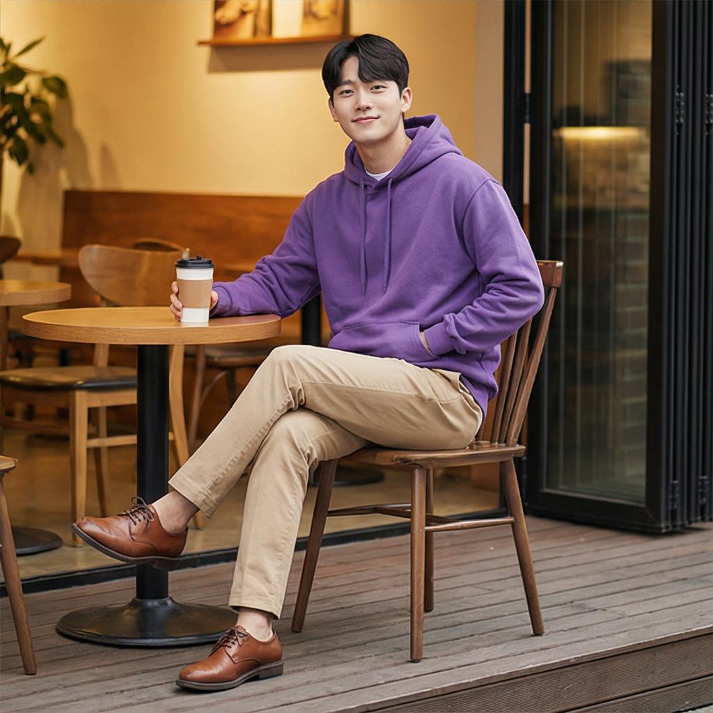 베이지색 면바지: 부드러운 데이트 룩