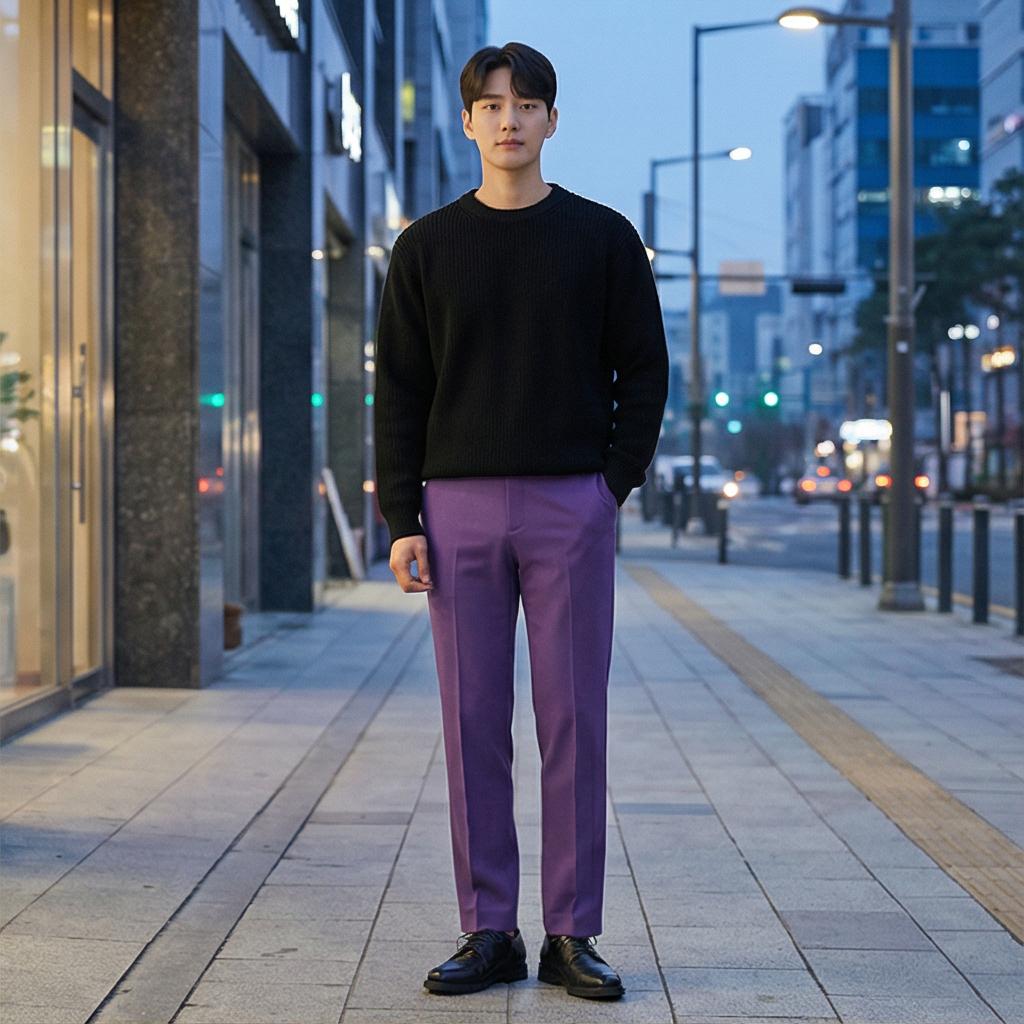 블랙 니트: 차분한 미니멀룩