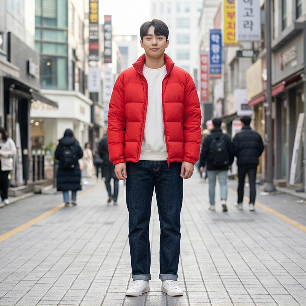 진청 데님 팬츠: 경쾌한 캐주얼 룩