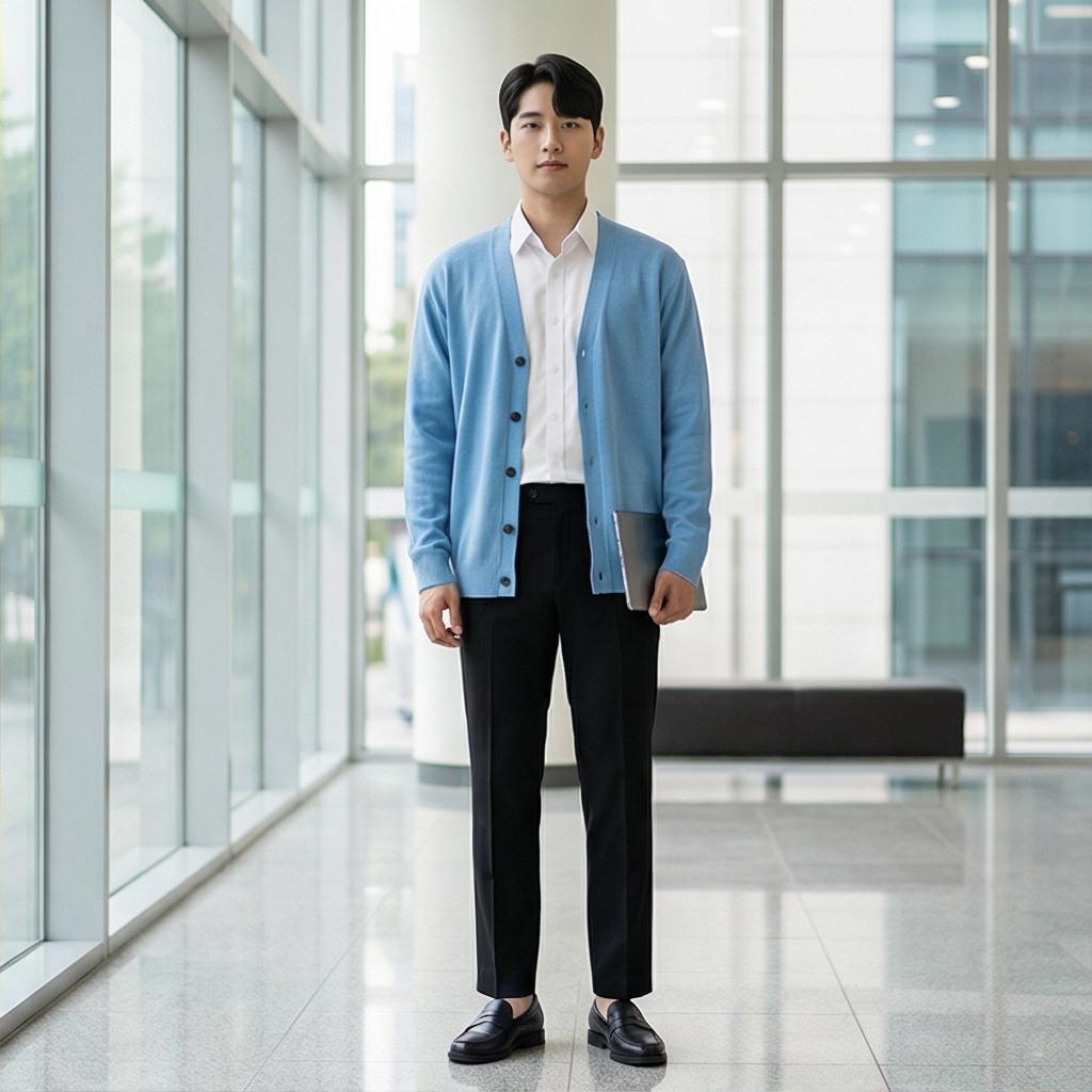 화이트 셔츠 & 슬랙스: 단정한 비즈니스 캐주얼