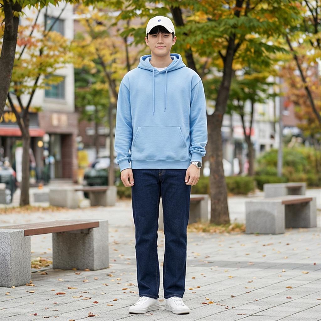 진청 데님 팬츠: 캐주얼한 주말 데이트 룩