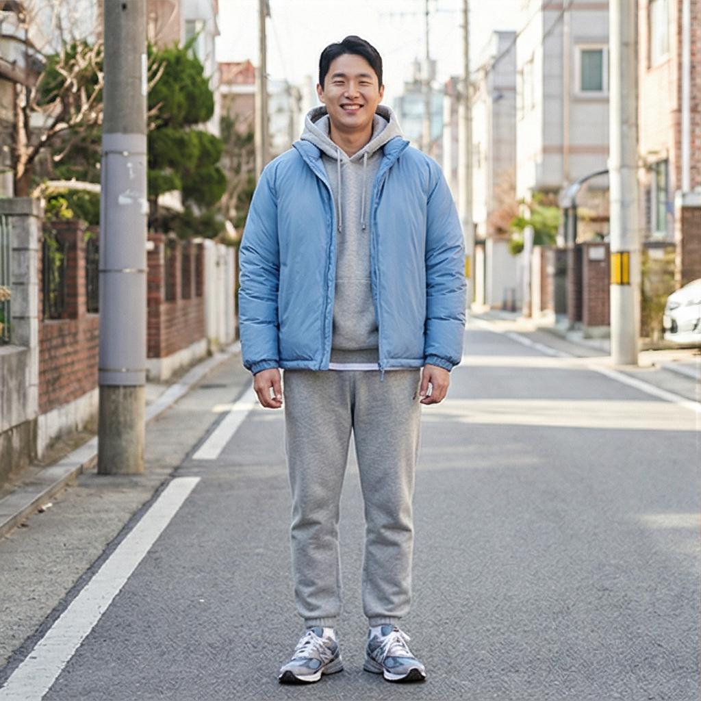 회색 조거 팬츠: 편안한 근교 나들이 룩