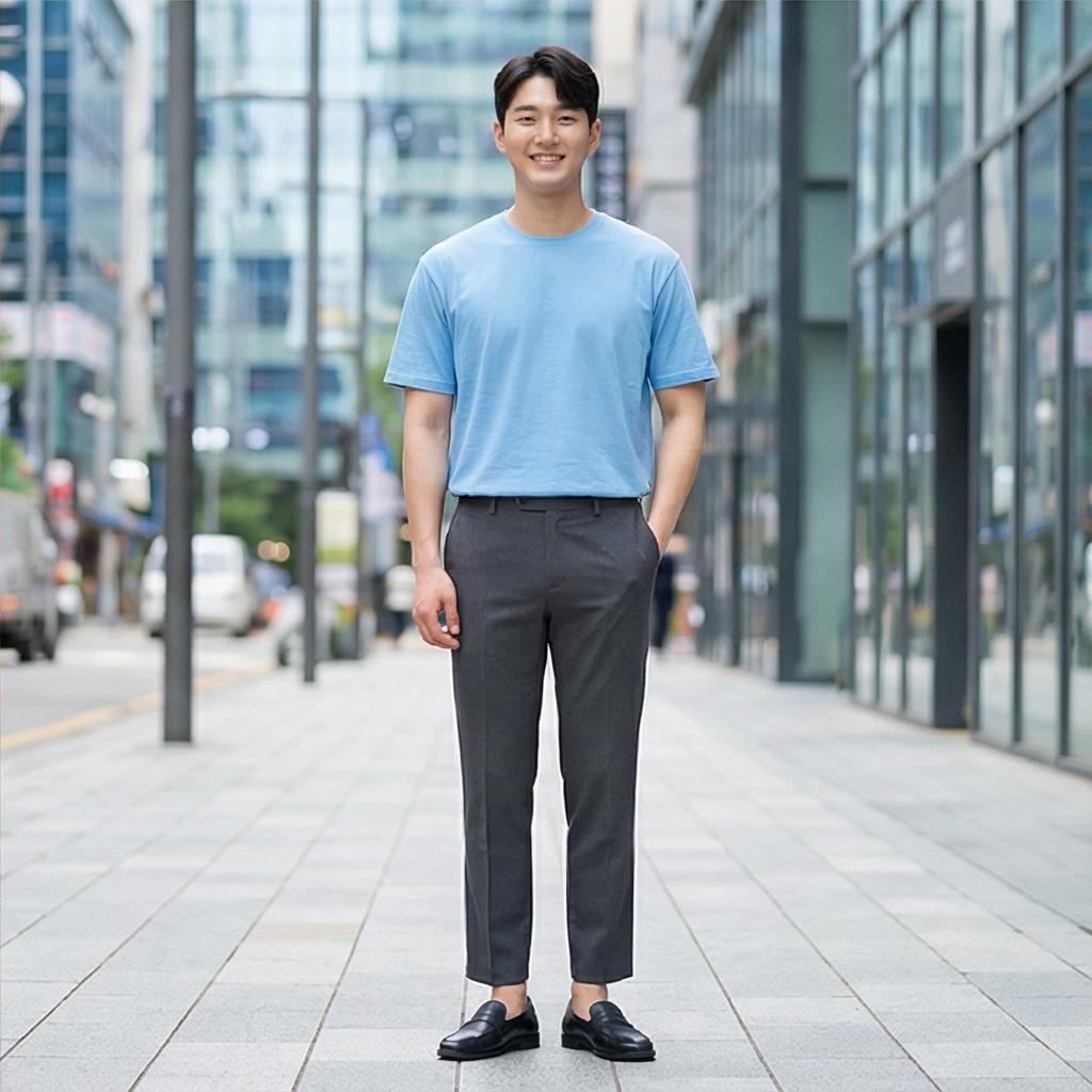 차콜 슬랙스: 모던한 미니멀 룩