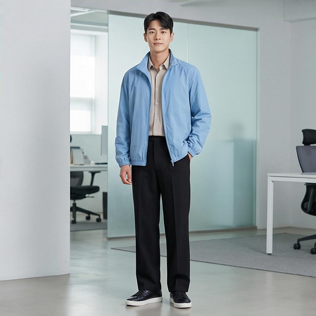 블랙 와이드 슬랙스: 깔끔한 비즈니스 캐주얼 룩