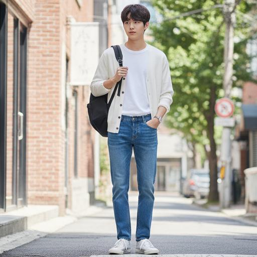 청바지와 흰 티셔츠: 캐주얼 캠퍼스룩