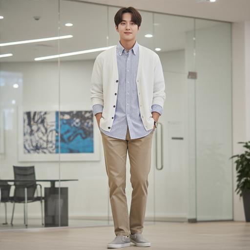 베이지색/카키색 치노팬츠: 편안한 주말 룩