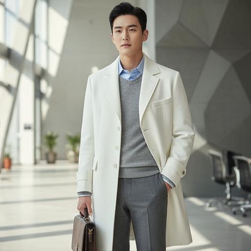 그레이 슬랙스와 셔츠: 깔끔한 오피스 룩