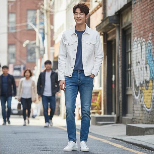 중청 데님 팬츠: 활기찬 주말 나들이 룩