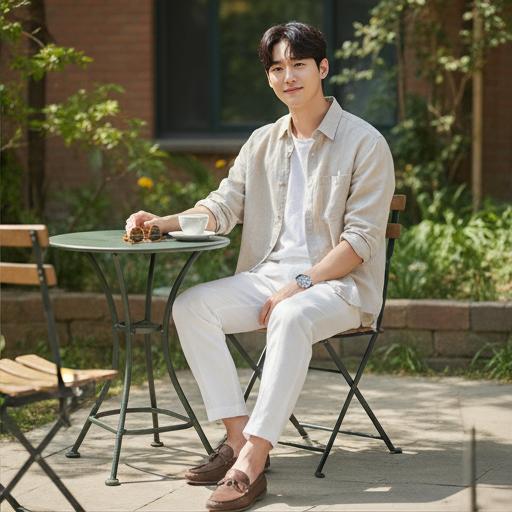 베이지 리넨 셔츠: 부드러운 댄디 스타일