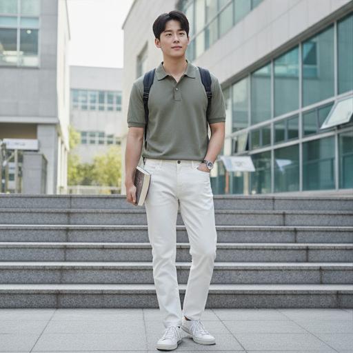 톤 다운된 컬러 폴로셔츠: 깔끔한 캠퍼스룩