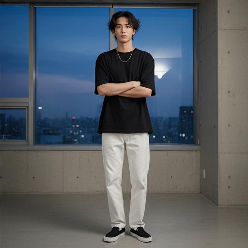 검정 오버핏 티셔츠: 시크한 미니멀룩