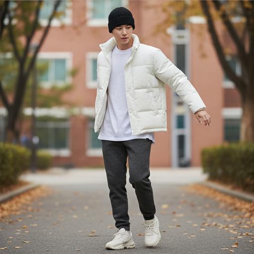 조거 팬츠와 비니: 활동성 좋은 캠퍼스 룩