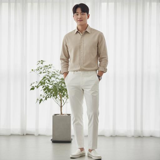 베이지 셔츠: 부드러운 데일리룩