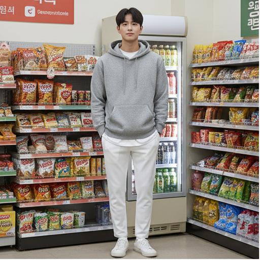 회색 후드티: 가장 편안한 데일리룩