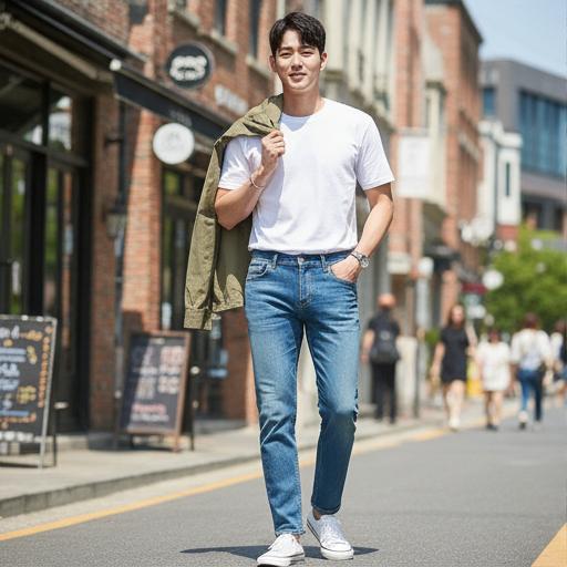 데님 팬츠: 캐주얼 데일리룩