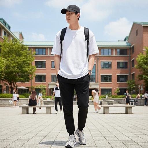 검정 조거 팬츠: 스포티한 무드