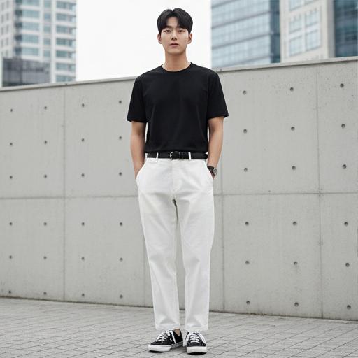 검정색 무지 티셔츠: 실패 없는 미니멀한 데이트 룩