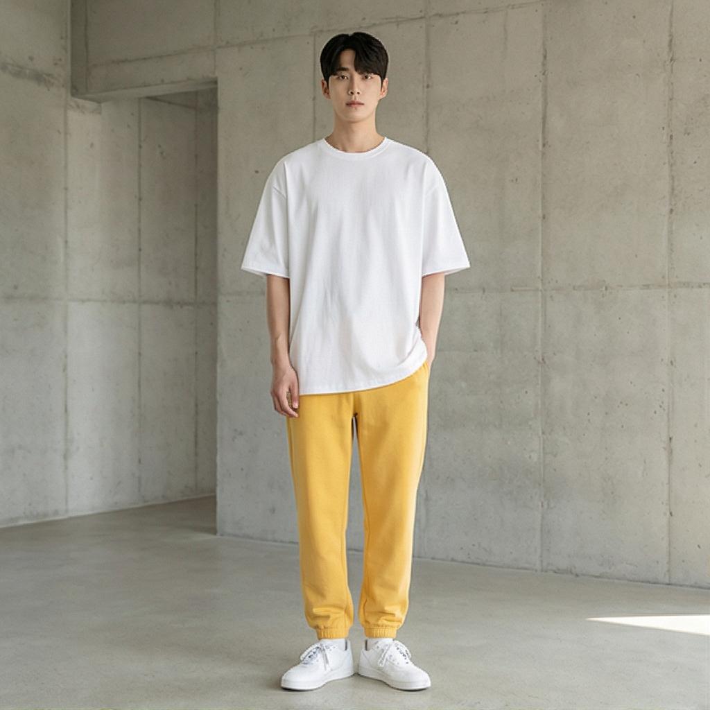 흰색 오버핏 티셔츠: 화사한 위크엔드 룩