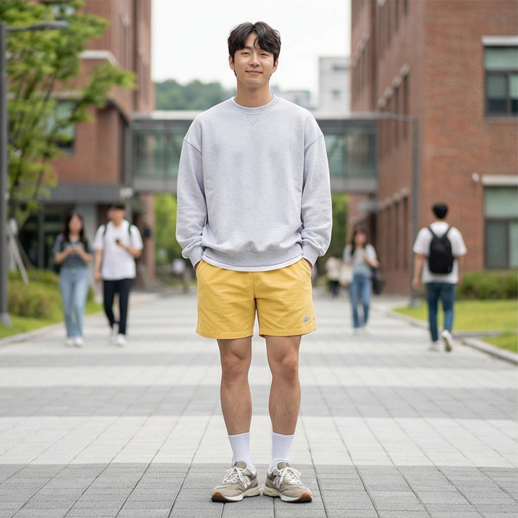 회색 맨투맨: 편안한 캠퍼스 스타일