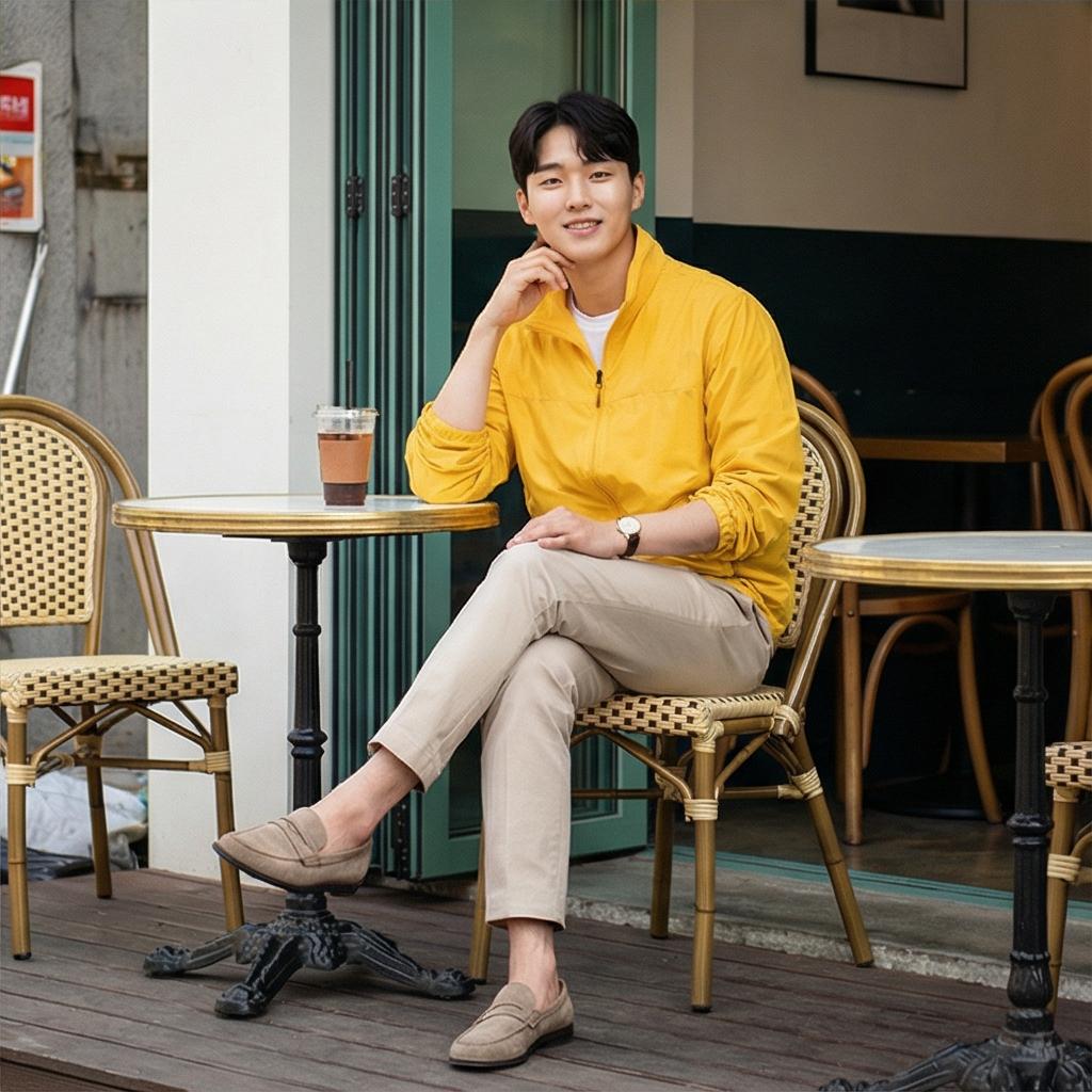베이지색 면바지: 부드러운 데이트 룩
