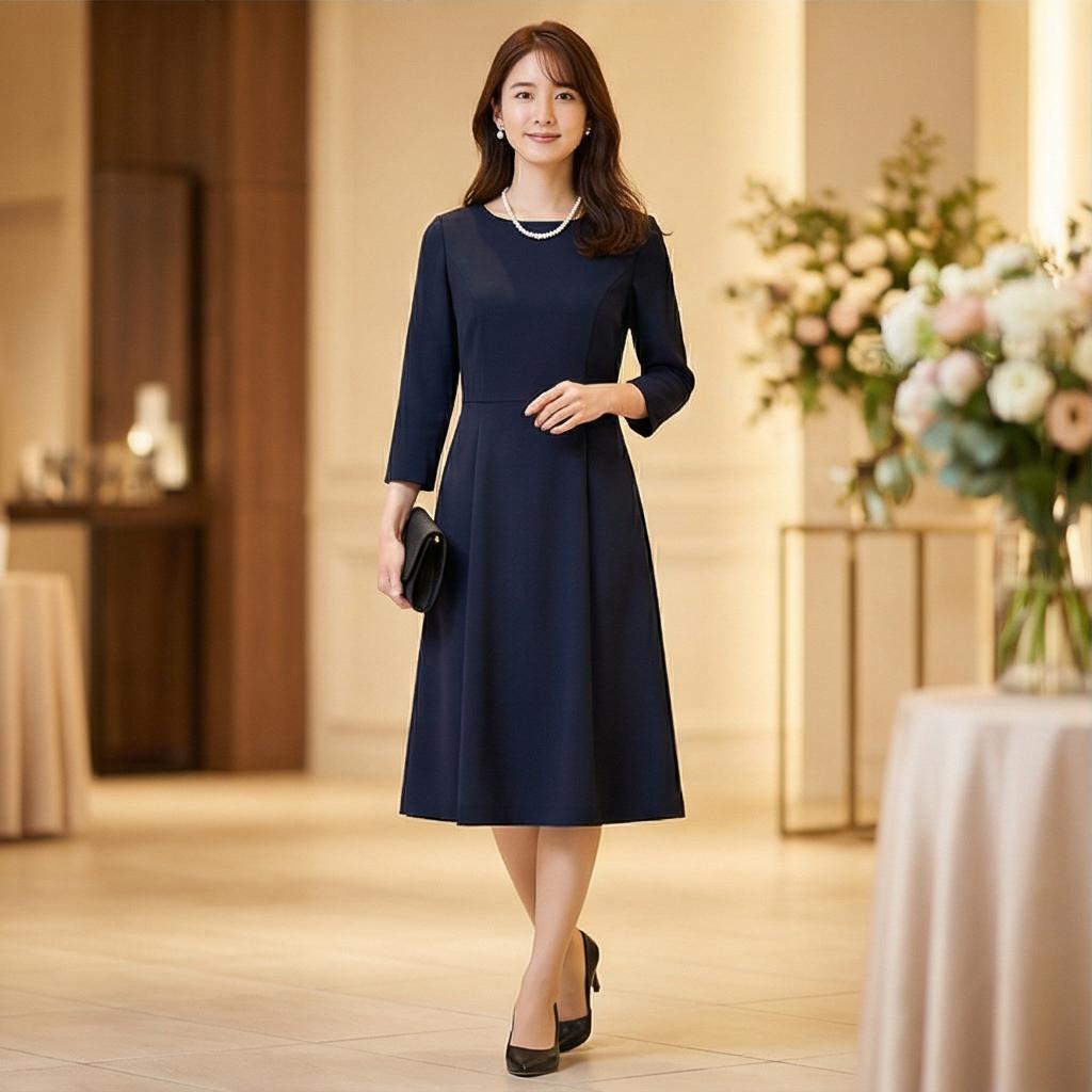 진주 목걸이: 우아한 하객룩