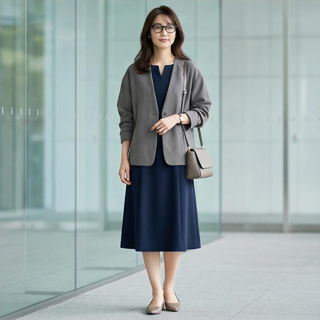 그레이 자켓: 지적인 비즈니스룩
