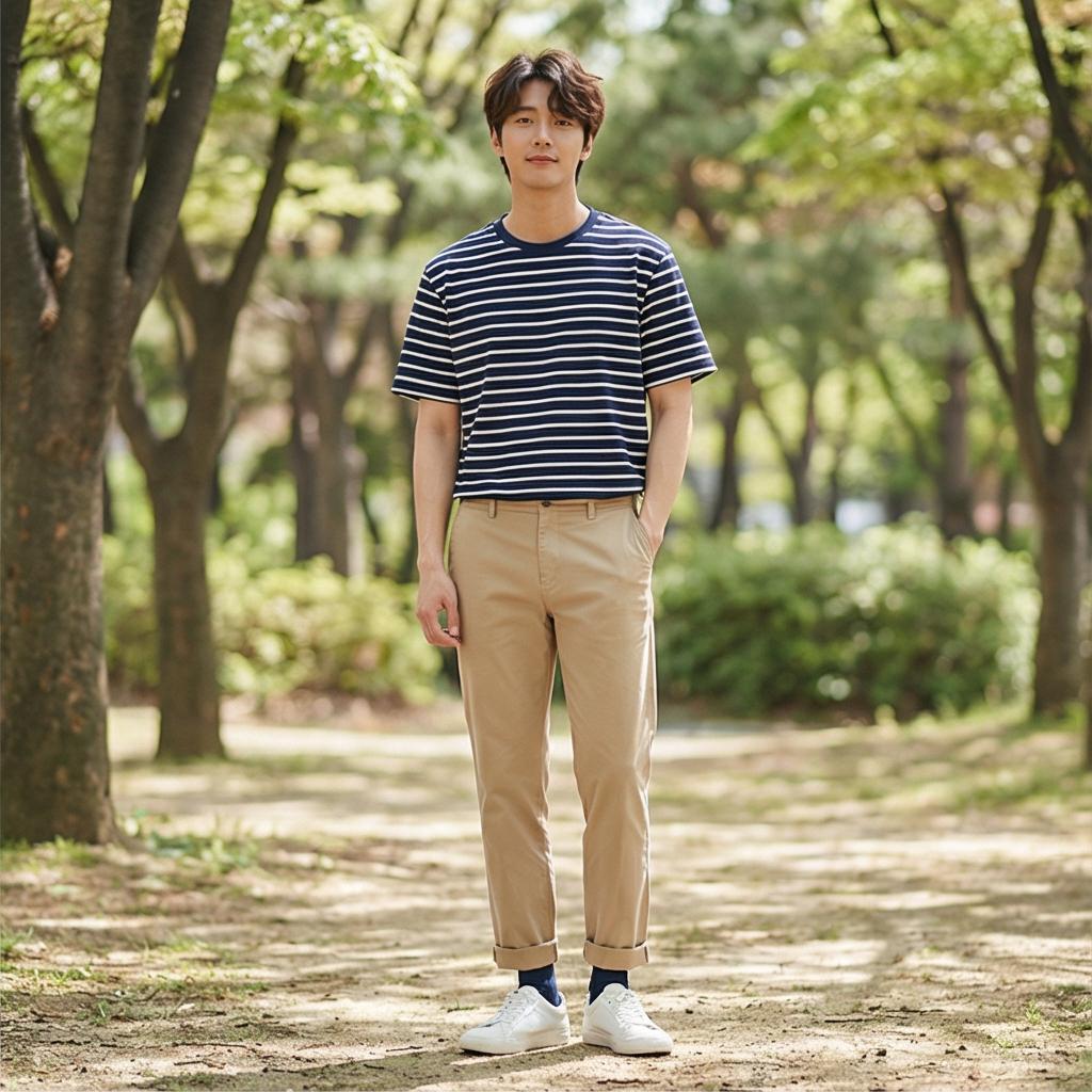 베이지 치노 팬츠: 편안하고 경쾌한 데일리 스타일