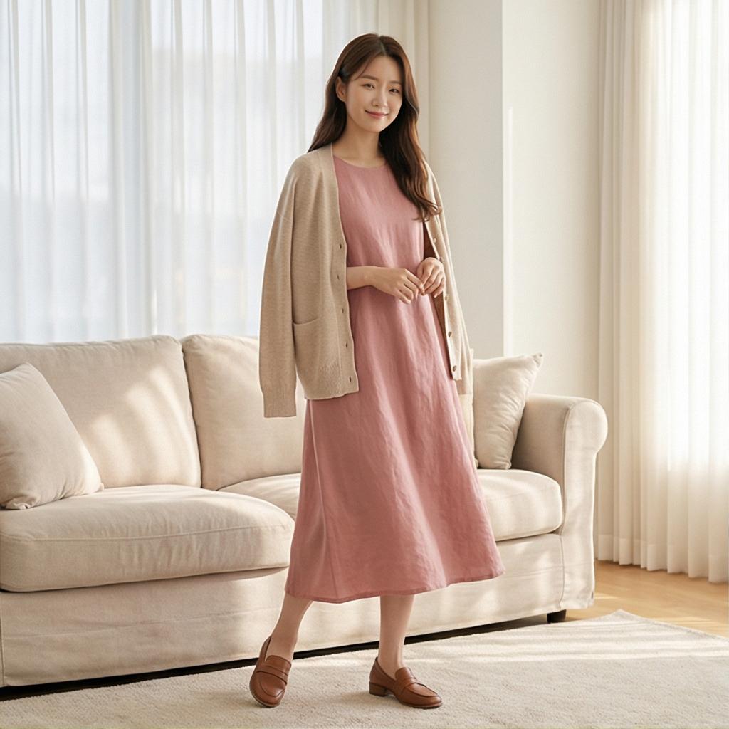 가디건: 편안하고 부드러운 데일리룩