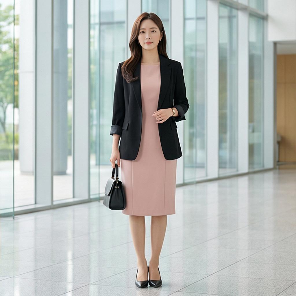 블랙 자켓: 차분하고 격식 있는 스타일