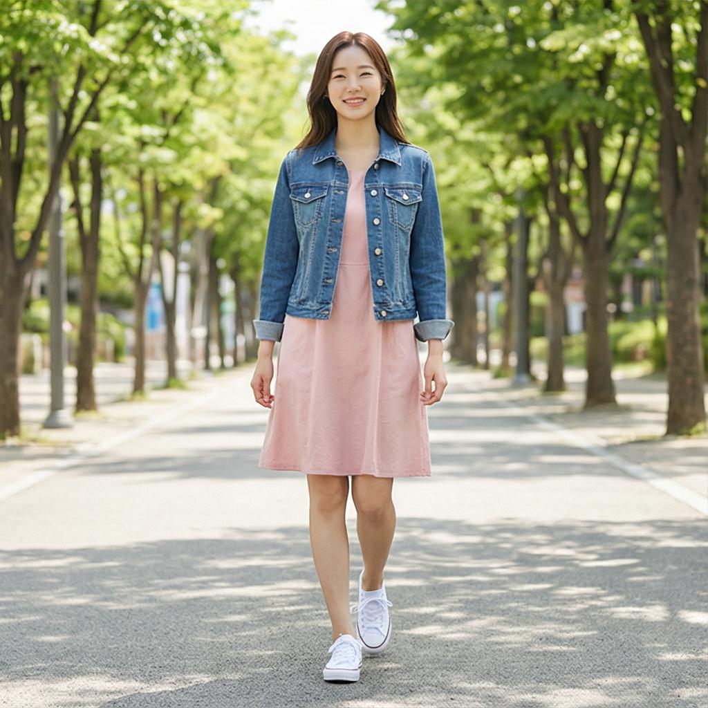 데님 자켓: 활기찬 주말 나들이 룩