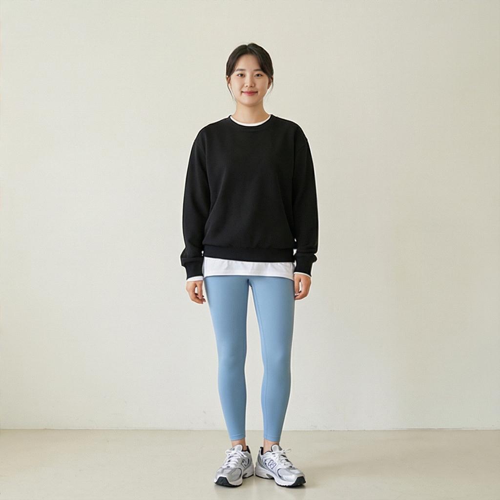 블랙 오버핏 맨투맨: 시크한 스포티 스타일