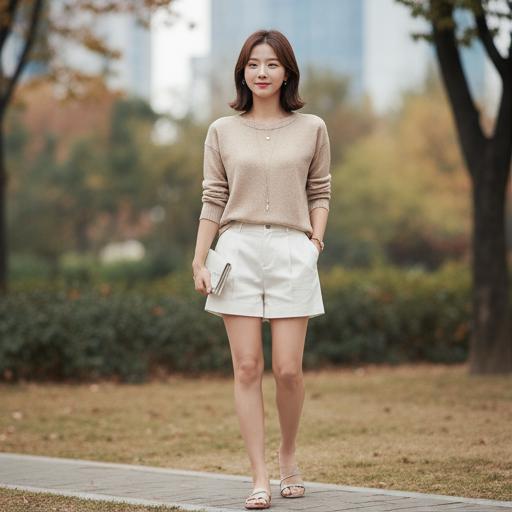 흰 반바지: 캐주얼한 데일리 스타일
