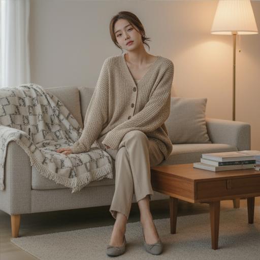 오버사이즈 가디건: 아늑한 휴식룩