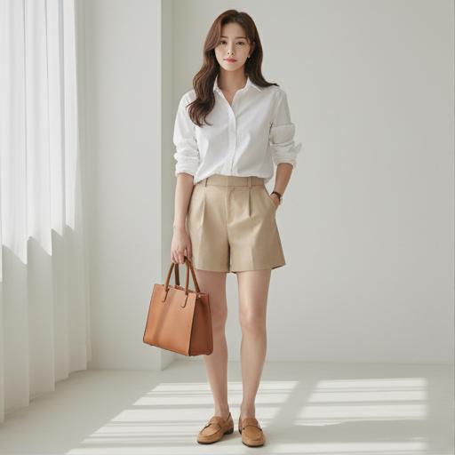 화이트 셔츠 & 로퍼: 깔끔한 비즈니스 캐주얼 룩