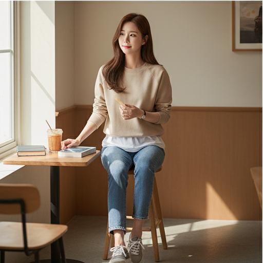 화이트 티셔츠 레이어드: 단정함을 더한 미니멀룩