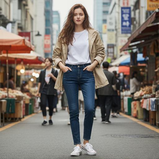 데님 팬츠: 활동적인 데일리 데이트룩