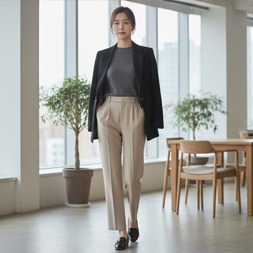 와이드 슬랙스: 시크하고 세련된 비즈니스 캐주얼