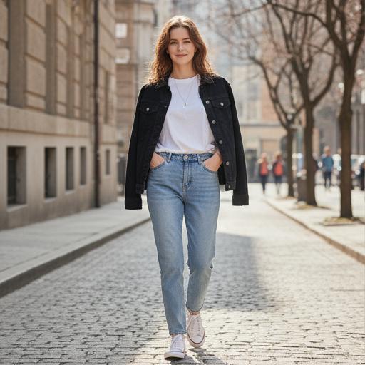 흰색 티셔츠 + 청바지: 베이직하면서 멋스러운 데일리룩