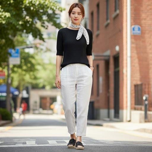 화이트 린넨 팬츠: 시원한 페미닌 스타일