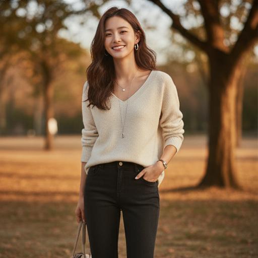 파스텔 톤 니트: 부드럽고 따뜻한 데이트룩