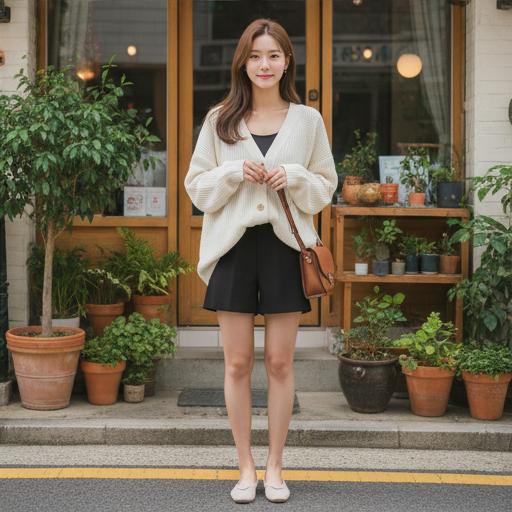 오버핏 니트나 가디건: 여유로운 동네 마실 룩